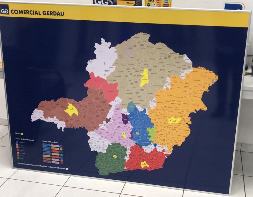 MAPA PARA ALFINETES MINAS GERAIS – REGIÕES PERSONALIZADAS