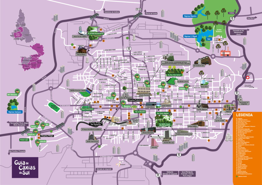 MAPA ILUSTRADO DE CAXIAS DO SUL