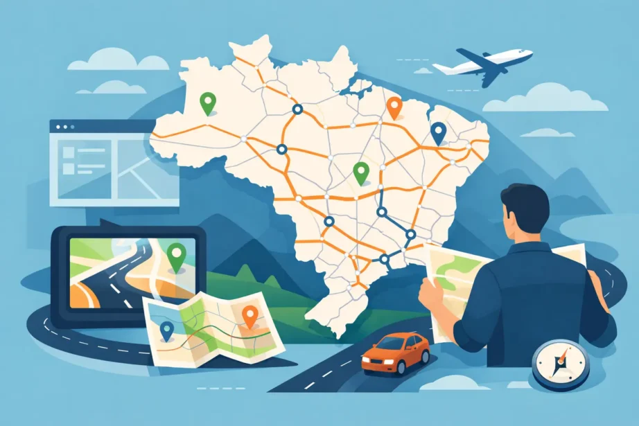Mapa rodoviário do Brasil personalizado