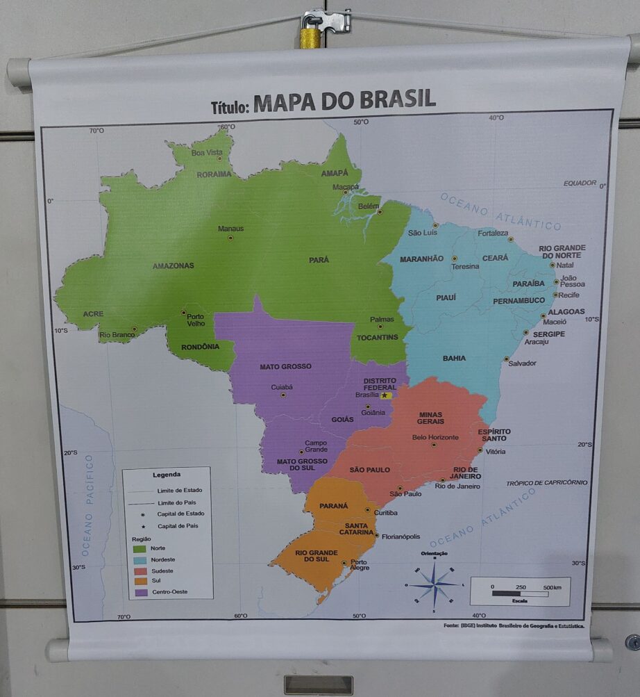 MAPA ESCOLAR BRASIL POLÍTICO E REGIÕES