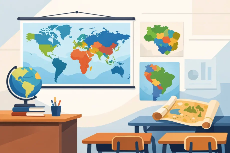 Guia de mapas escolares para cada sala de aula