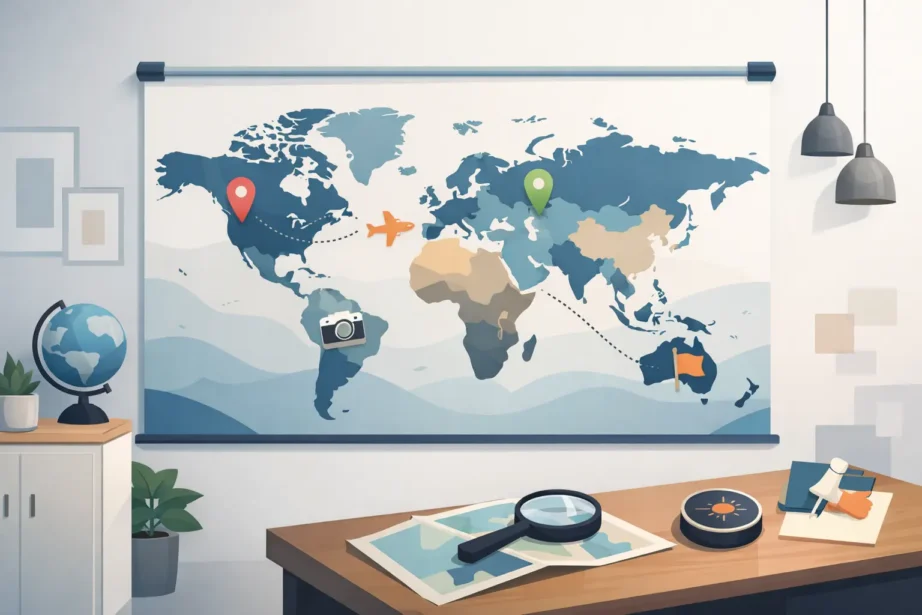 Mapa mundi para parede personalizado e útil